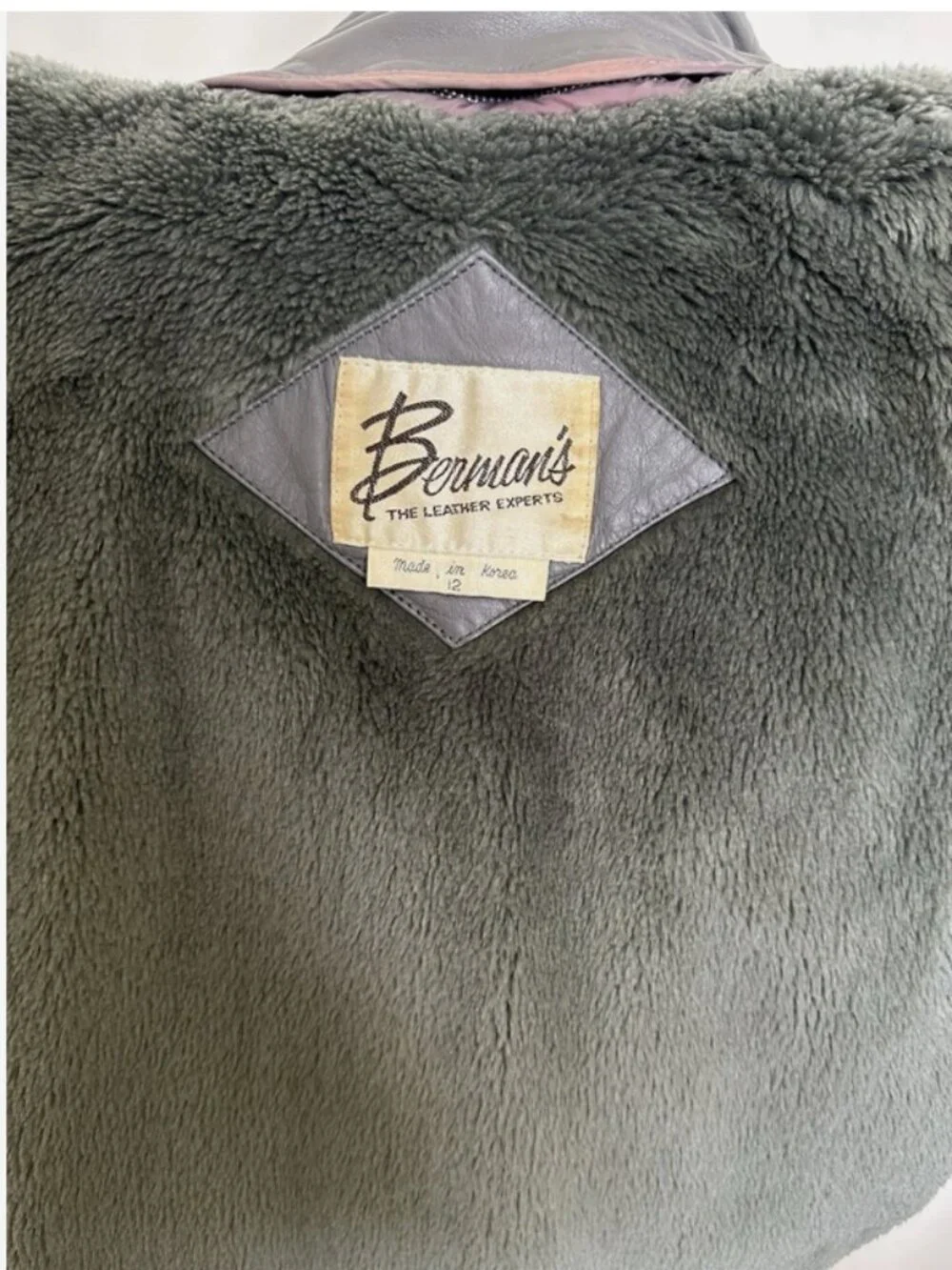 BERMANS Vintage 80's Leather Jacket Grey Womens 12 Runs Small Cafe Racer Moto